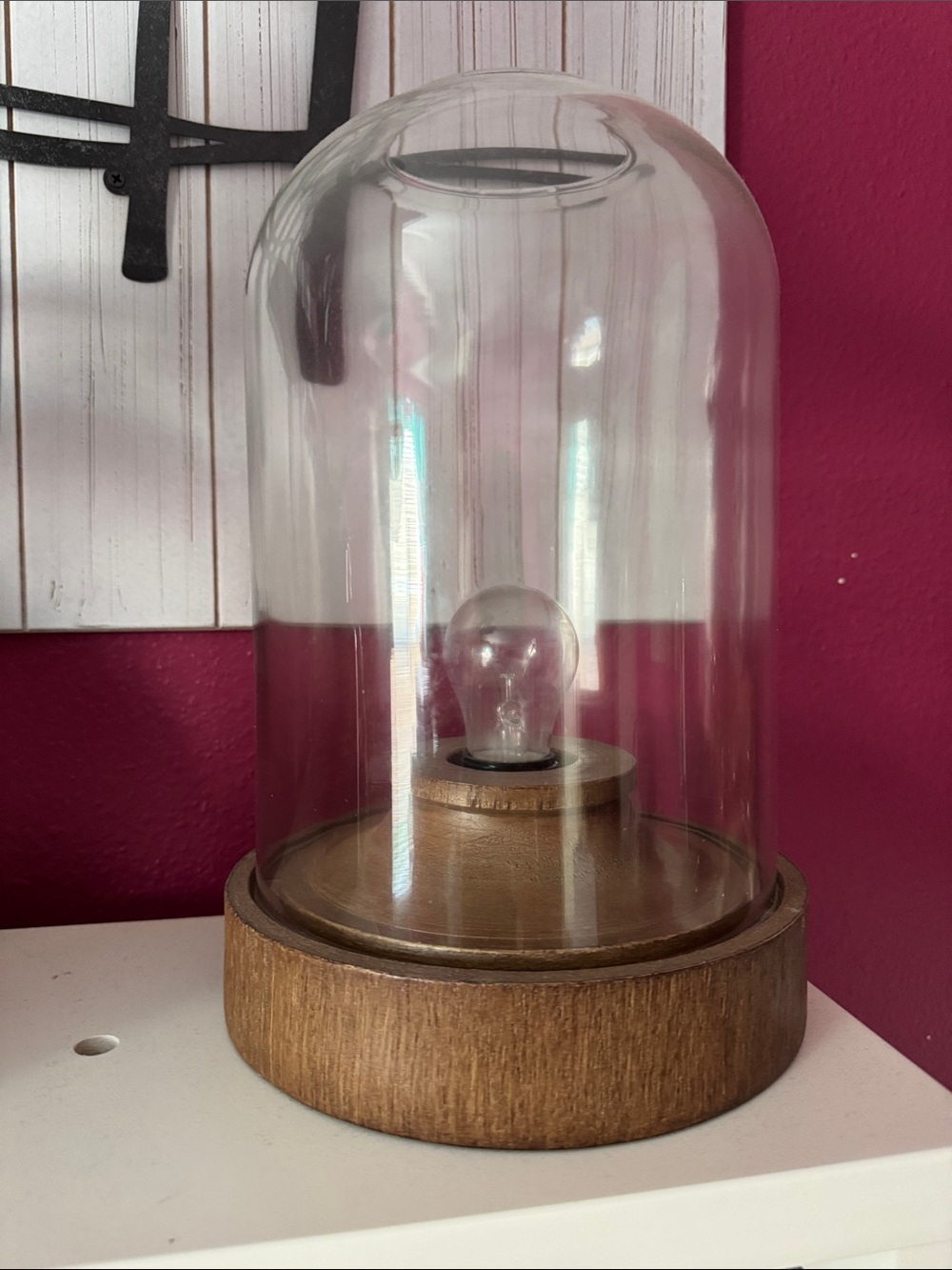 Threshold Clear Glass Cloche with Wood Base - Brown and Clear